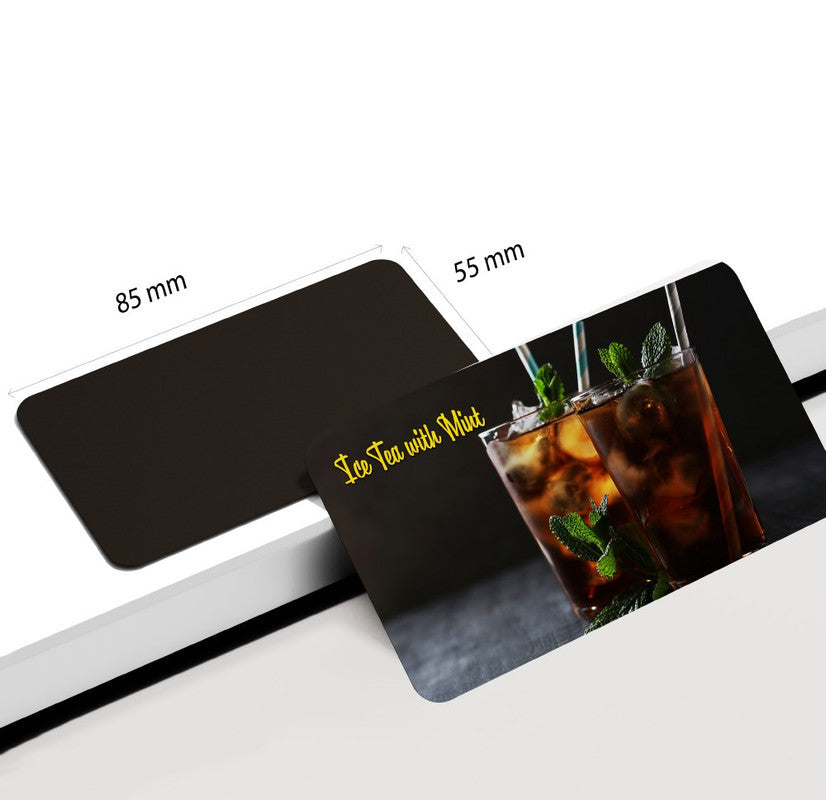 dhcrafts Rectangular Rubber Fridge Magnet Multicolor Food Ice Tea With Mint Rectangular Design Pack of 1 (8.6cm x 5.4cm)